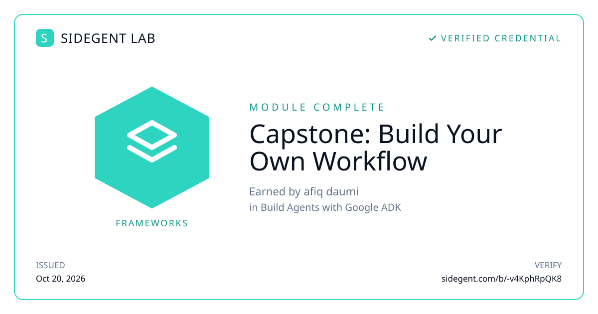 Capstone: Build Your Own Workflow badge