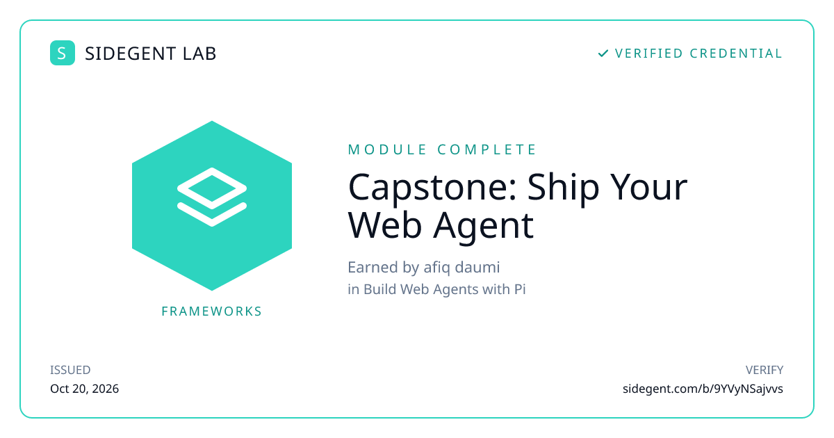 Capstone: Ship Your Web Agent badge