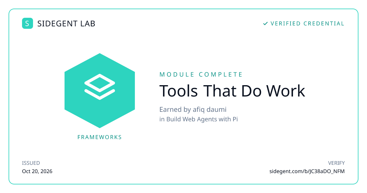 Tools That Do Work badge