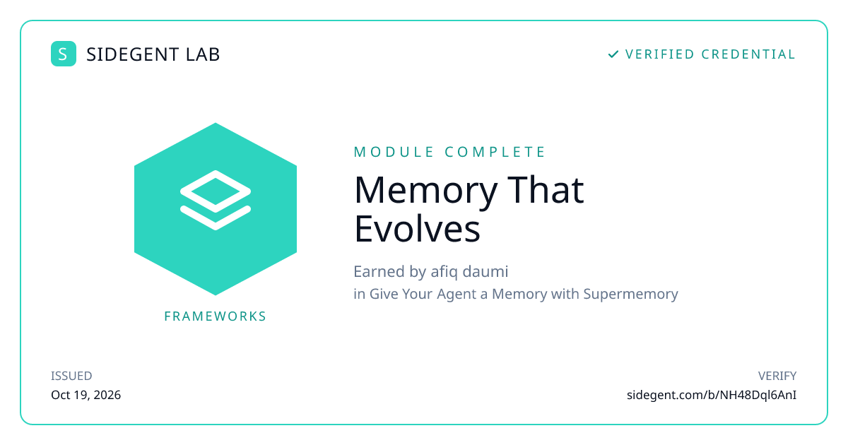 Memory That Evolves badge