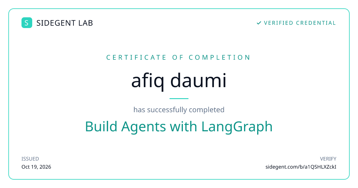 Build Agents with LangGraph certificate