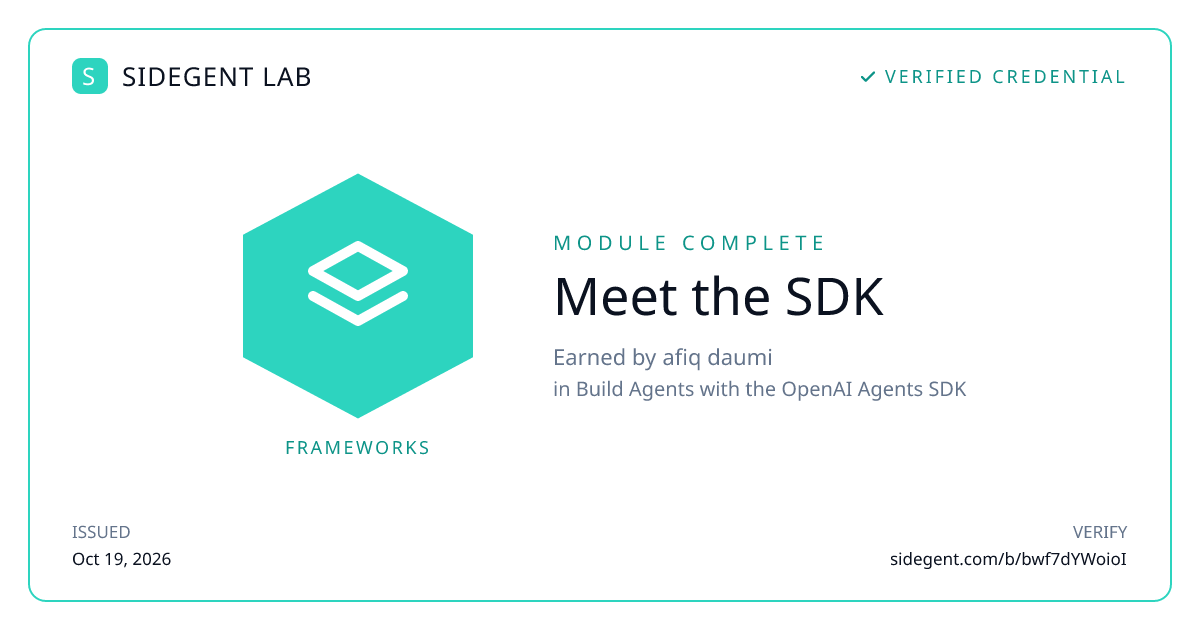 Meet the SDK badge