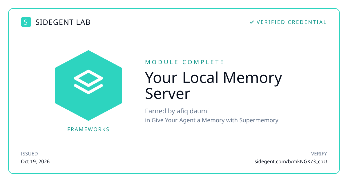 Your Local Memory Server badge