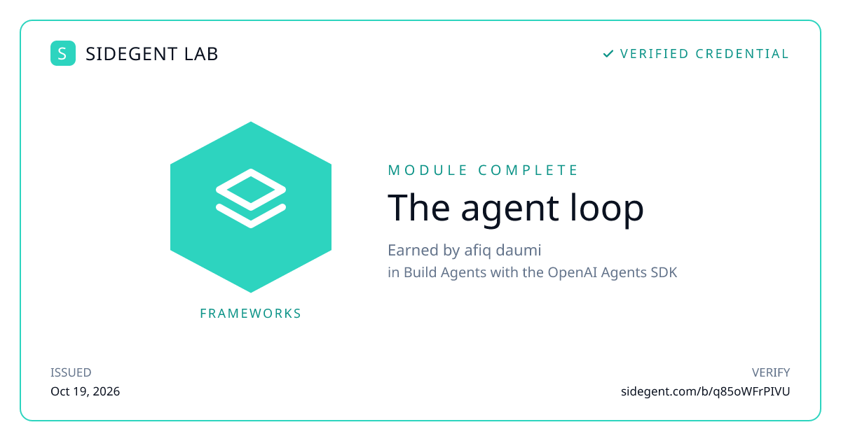 The agent loop badge