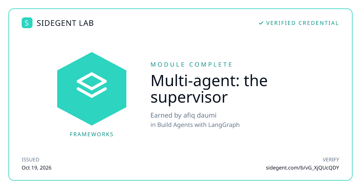 Multi-agent: the supervisor badge